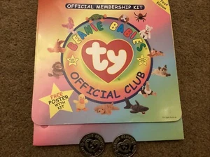 TY BEANIE BABIES OFFICIAL CLUB Membership Kit 1st Edition & 2 Collectors Coins - Picture 1 of 5