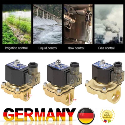 Magnetventil Messing 1/2" 3/4" 1 Zoll 220V NC Stromlos Geschlossen Wasser Ventil - Bild 1 von 4