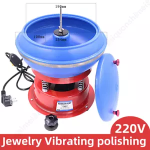 Vibrating Tumbler Jewelry Vibratory Polisher Wet Dry Electric Polishing Machine - Picture 1 of 8