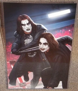 Sting vs The Crow Wrestling Glossy Art Print 11 x 17 In Hard Plastic Sleeve - Picture 1 of 1