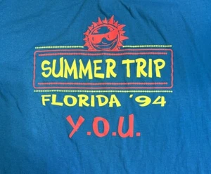 Vintage 94 Single Stitch Florida Summer Trip Travel T-Shirt Size L - Picture 1 of 7
