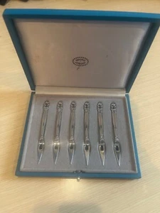 Georg Jensen Acorn Original Box of 6 Sterling Silver Cocktail Picks 3 5/8" - Picture 1 of 9