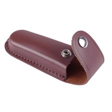 Folding Pocket Knife Sheath 5' Brown Leather Belt Case Multi Tool jd