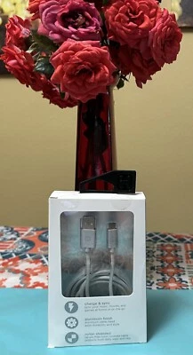 iHome Nylon, Aluminum Charge & Sync Micro-USB 10ft Gray Cable, New Sealed - Image 1 of 4