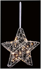 Raraion - 25cm Wire Star Decoration with 20 LEDs