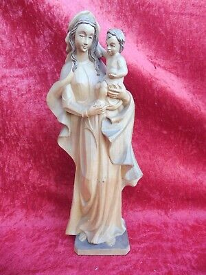 Hermosa, Vieja Figura De Madera, Virgen Con Niño, 35cm • 78.52€