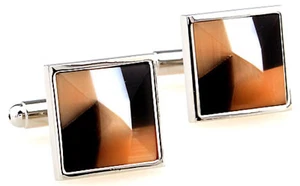 Multi Colour Fibre Optic Moonstone Mosaic Square Mens Gift by CUFFLINKS.DIRECT - Picture 1 of 6