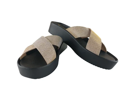 Sandalias Doradas Wanted Mujer Talla 10 Moonlite Correa Cruzada con Brillo Primavera Verano Foto 1 de 4