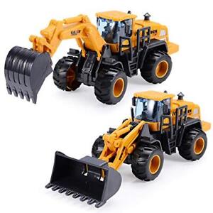 Construction Toys For 3Year Old Boys 2Pack with Excavator Toy Bulldozer For Kids