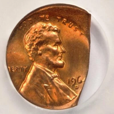1964 NGC MS66RD Off Center On A Straight Clip Planchet Lincoln Cent Mint Error - Image 1 of 4