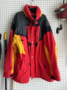 Chaqueta de viento Obermeyer Shell esquí nieve para hombre talla XXL rojo amarillo negro - Imagen 1 de 3