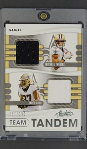 2020 Panini Absolute Team Tandem Materials #21 Michael Thomas Jared Cook /199