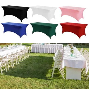 Table Cloth Washable Reusable Stretch Tablecloth for Events Outdoor Banquet - Picture 1 of 43