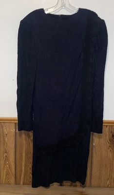 New Vintage Leslie Fay Size 12 Embroidered Classic  Style Midi Dress - Image 1 of 4