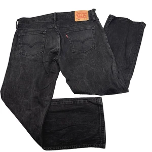 2013 Levi's 514 schwarze Waschung entspannt gerades Bein Denim Jeans 35 x 30 tatsächlich 36 x 29 - Bild 1 von 13