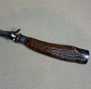 Antique High Quality Meat Fork Horn Or Bone Handle Late 19th Century ENGLAND - Picture 1 of 8