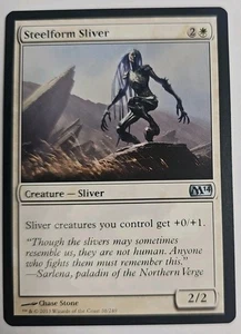 MTG Magic The Gathering Card Steelform Sliver Creaturs Sliver White M14 - Picture 1 of 2