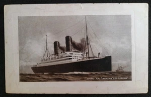 Antigua postal publicitaria de Cunard RMS Caronia & Carmania - Imagen 1 de 2