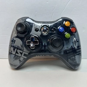 Microsoft Xbox 360 Halo 4 UNSC Wireless Controller Clear Black Model 1546 WORKS - Picture 1 of 6