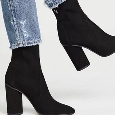 Stuart Weitzman Margot 75 Black Suede Boots - Image 1 of 4