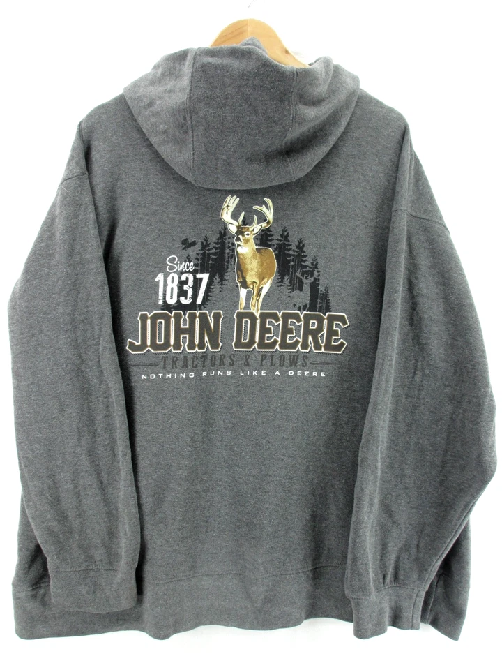 Sudadera con Capucha John Deere 2XL Gris Pullover Ciervo Cazador Gráfico Pesado Hombres XXL Foto 1 de 4