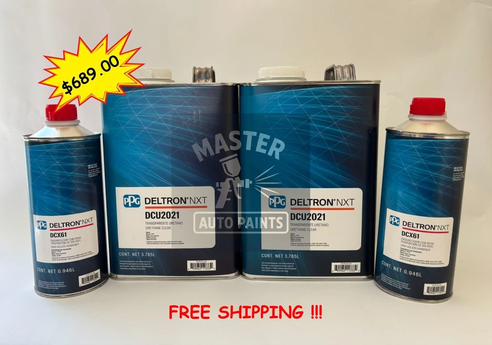 Ppg Clearcoat Deltron 2 galones Dcu2021, 2 cuartos Dcx61 ¡ENVÍO GRATUITO!!! 2 kits. Foto 1 de 1