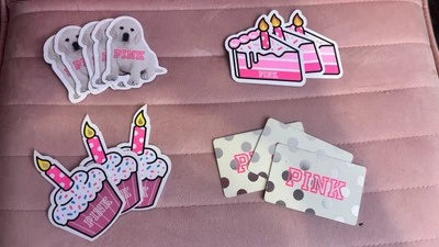 Rare htf Victorias Secret PINK gift Card Lot Never Used Cake Cupcake White Puppy - Image 1 of 4