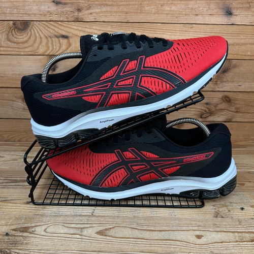 Scarpe da ginnastica Asics da uomo taglia UK 9 5 Gel Pulse 12 rosse a rete corsa su strada palestra