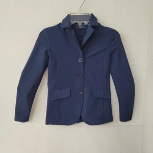 Ovation Riding Kids Equestrian Show Jacket Navy Blue Girls Size 6 Stretch - Picture 1 of 13