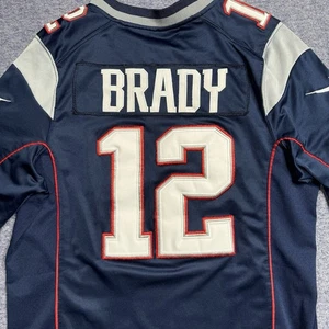 Tom Brady Jersey Sz M Blue England Patriots Nike On Field NFL Stitched Read - Picture 1 of 8