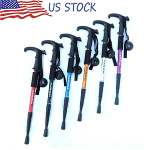 Par de 2 Bastones de Trekking Caminar Senderismo Bastones Antichoque Ajustables Alpenstock - Imagen 1 de 27