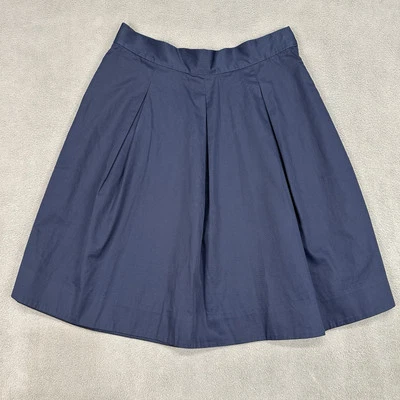 NUEVO SIN ETIQUETAS COS Mujer Talla 4 Plisado Mini Falda Línea A Azul Marino Cremallera Lateral Foto 1 de 4