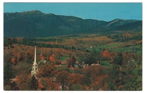 Stowe Vermont Gemeinde Kirche Mount Mansfield Herbst Postkarte - Bild 1 von 2