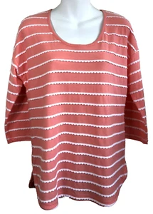 TALBOTS Shirt Gr. SMALL koralle 3/4 Arm Oberteil Sweatshirt (gp18) - Bild 1 von 11