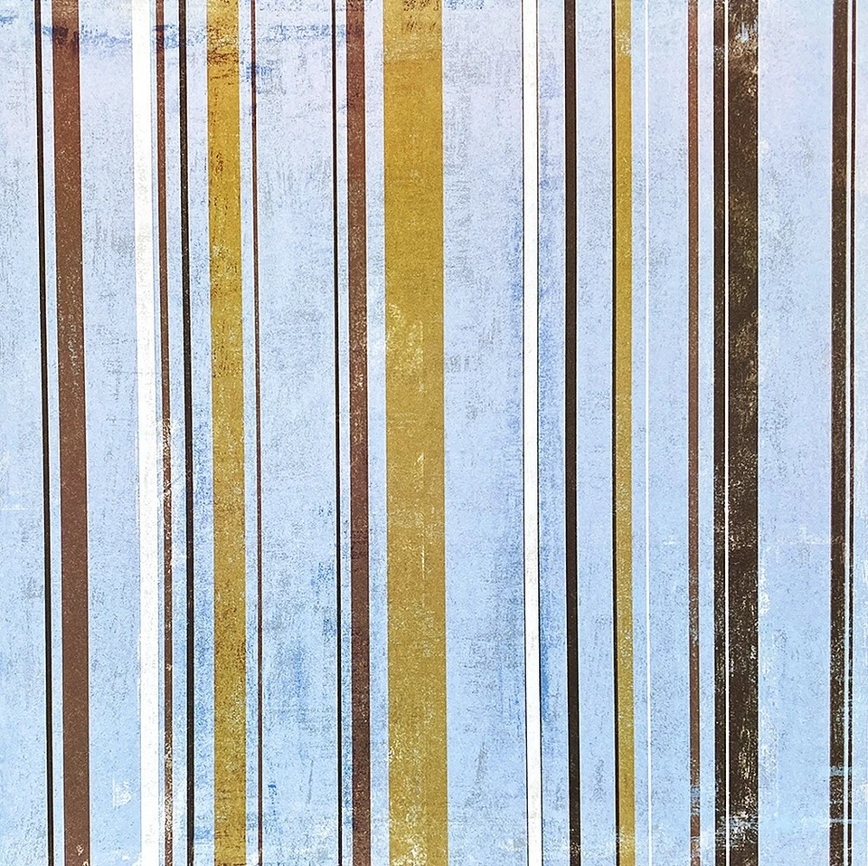 Really Great Paper, Brown & Blue Stripes Two, Cardstock, 2 x 12", Grunge, Lines - Image 1 of 1