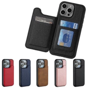 Stylish Card Holder Flip Cover PU Leather Wallet Case for Phone 16 - Picture 1 of 13