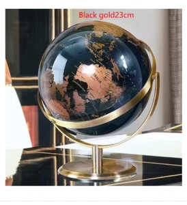 23cm Black Gold Rotating Globe british Home Office Decoration European Style Cre - Picture 1 of 1