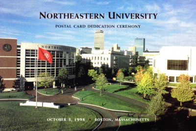 USPS FDC Ceremony Program #UX298 C1 Northeastern University Postal Card 1998 - Image 1 of 3
