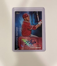 MIKE TROUT Certified Signed/Auto 2016 Topps Scouting Report Trading Card