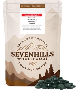 Sevenhills Wholefoods Organic Chlorella & Spirulina Tablets 500Mg, Pack of 2000, - Picture 1 of 12