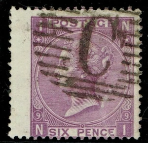 British Levant 1867 SG109/Z101 6d Mauve Pl 9 NI CONSTANTINOPLE Fine Used - Picture 1 of 1