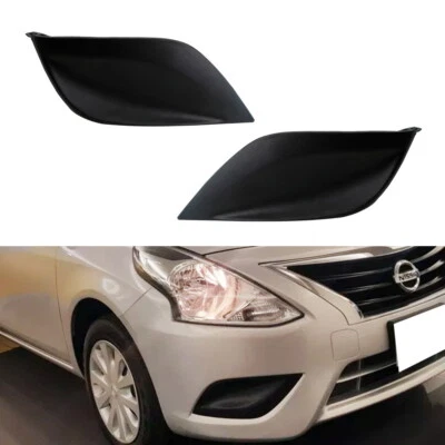 Par de cubiertas de bisel de lámpara antiniebla LH RH OEM SOLO para Nissan Versa Sedán 15-19 4 puertas Foto 1 de 4