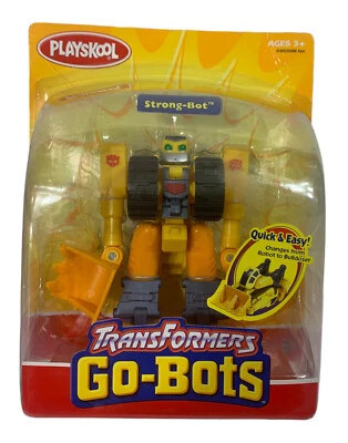 Nuevo en Paquete Hasbro Playskool Transformers Go Bot Strongbot Bulldozer Amarillo 2002 De Colección Foto 1 de 4