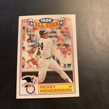 44a 1986 Topps all star commemorative Set #18 Rickey Henderson New York Yankees￼