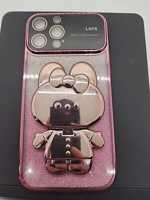 Funda Teléfono iPhone 13 Pro Max Linda Conejito Rosa Oso Tipo Hello Kitty Con Pegatina Foto 1 de 4