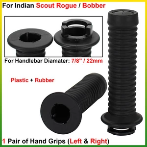 7/8" 22mm Handlebar Rubber Hand Grips For Indian Scout Bobber Sixty ABS 2015-23 - Picture 1 of 9