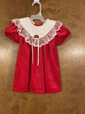 infant expressions red velveteen dress size 12M - Image 1 of 4