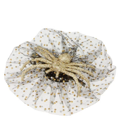 Halloween Girl's - Women's Gold Glitter Tulle Spider Hair Clips One Size - Image 1 of 3