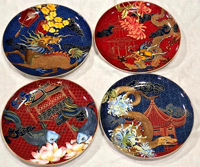 Williams Sonoma Lunar New Year Salad Plates S/4 Mixed Design 8.75” NWT NEW - Image 1 of 4