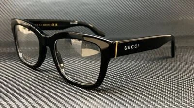 GUCCI GG1138O 001 Black Gold Men's 52 mm Eyeglasses - Image 1 of 4